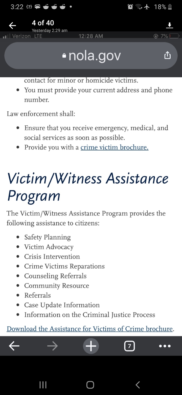 address required NOLA Vict Wit